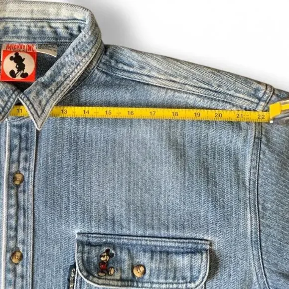 Vintage 90s Mickey Inc. Denim Long Sleeve Shirt - Extra Large - Rare! - Picture 12 of 14